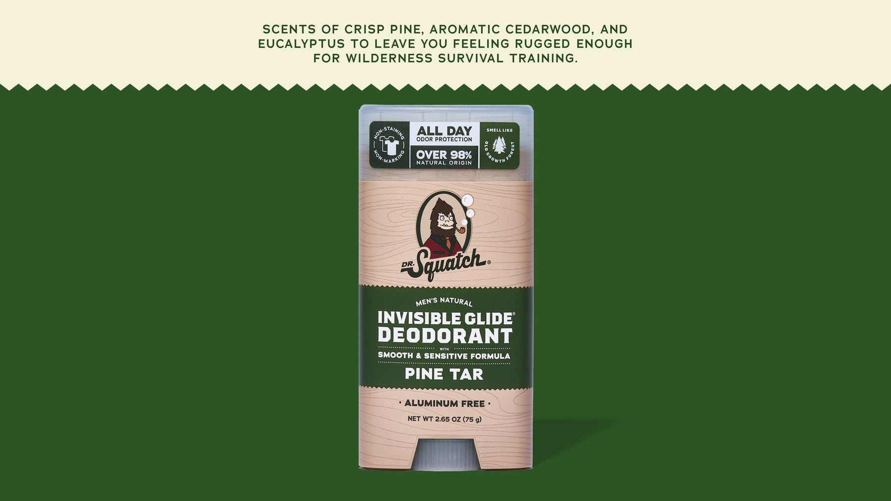 Pine Tar Invisible Glide Deodorant - Bright Scent