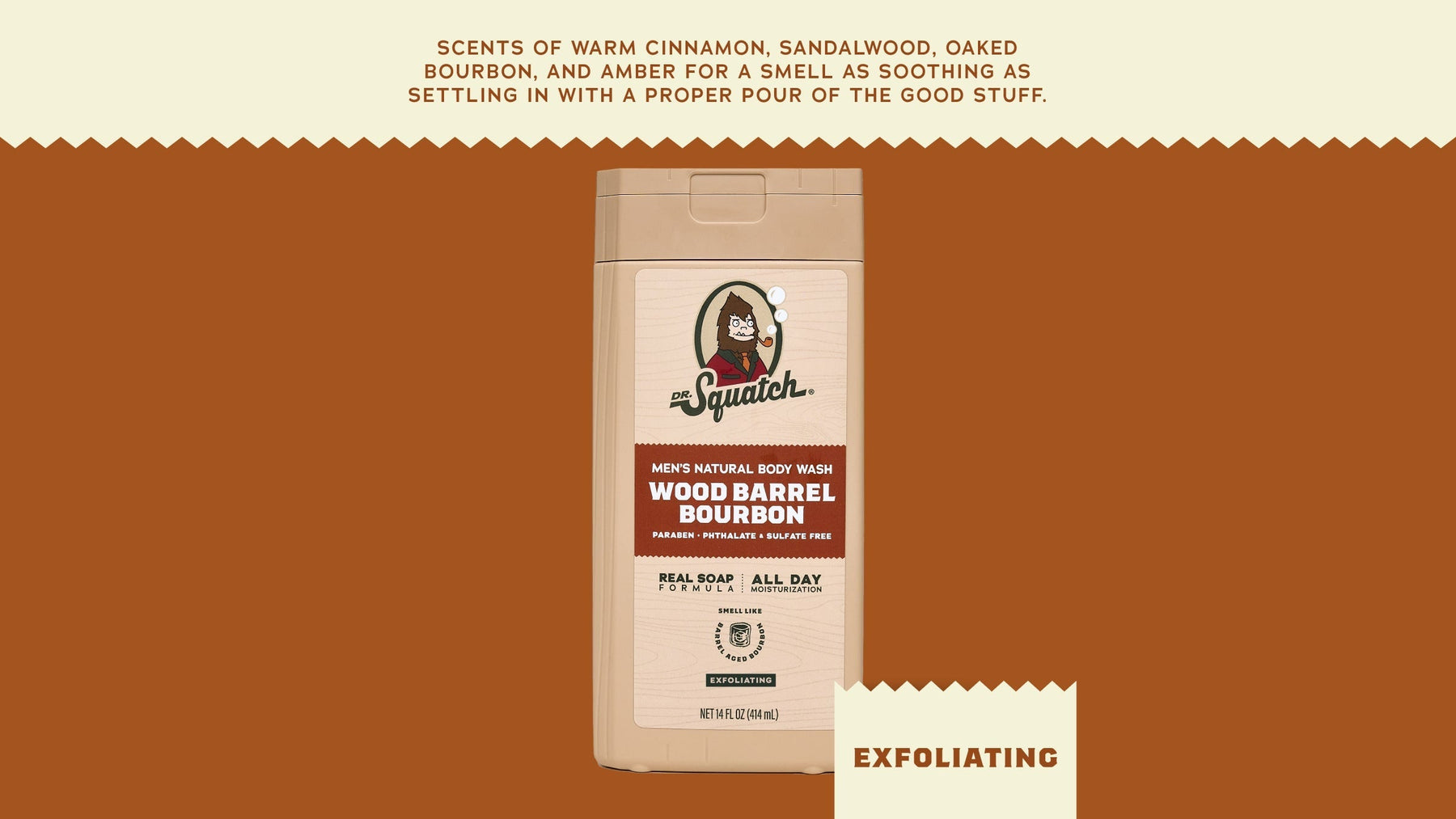 14 oz Wood Barrel Bourbon Exfoliating Body Wash - Modern Blend