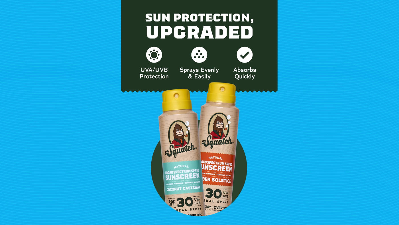 Dr. Squatch Spray 2-Pack | SPF 30 UVA/UVB Protection | Non-Greasy Mineral Sunscreen for Men - Clean Bundle